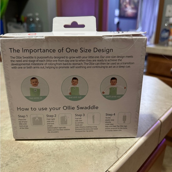 The Ollie swaddle in Meadow Green One Size Sleep Swaddle NWT - Picture 3 of 5